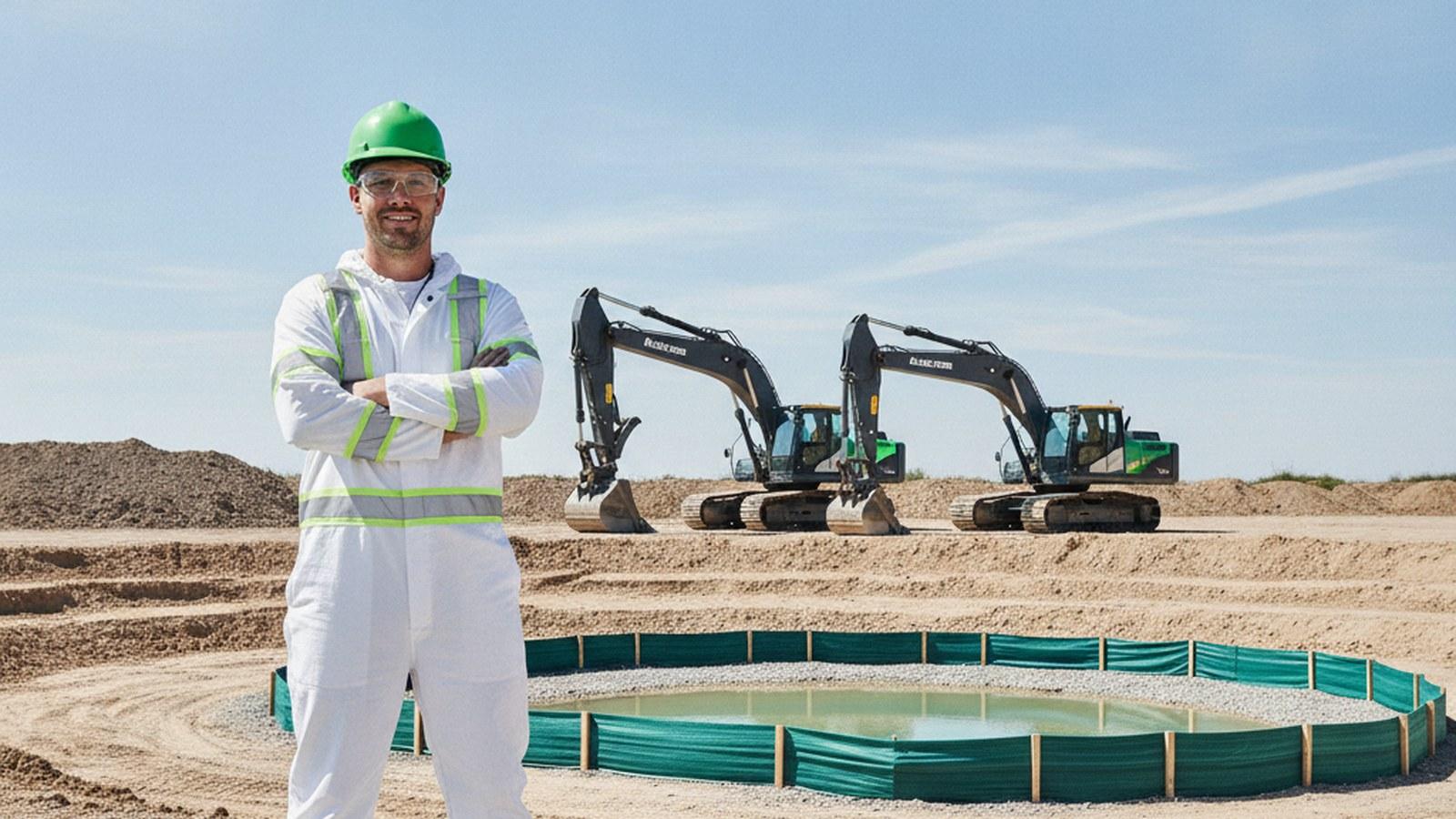 Environmental contractor on a controlled job site